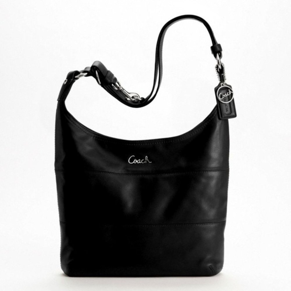 NWT Coach Leather Pieced Large Duffle Black #F17116 original $358
